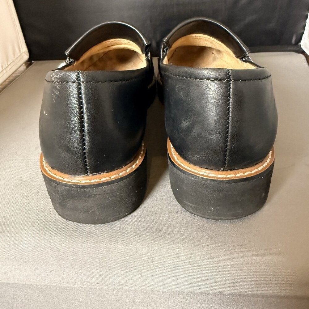 Naturalizer Adiline Loafers 8.5 Black Leather Chunky Platform Lug Sole Comfort - Picture 5 of 5